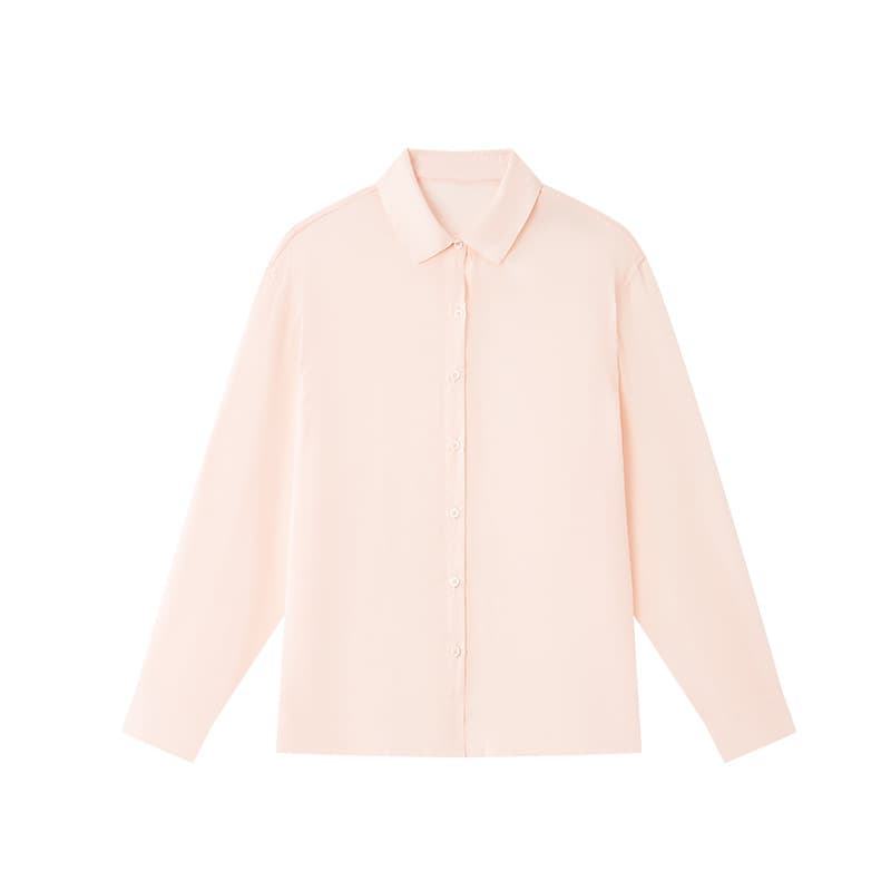 シャツ　レディース なめらかリネンロングシャツ