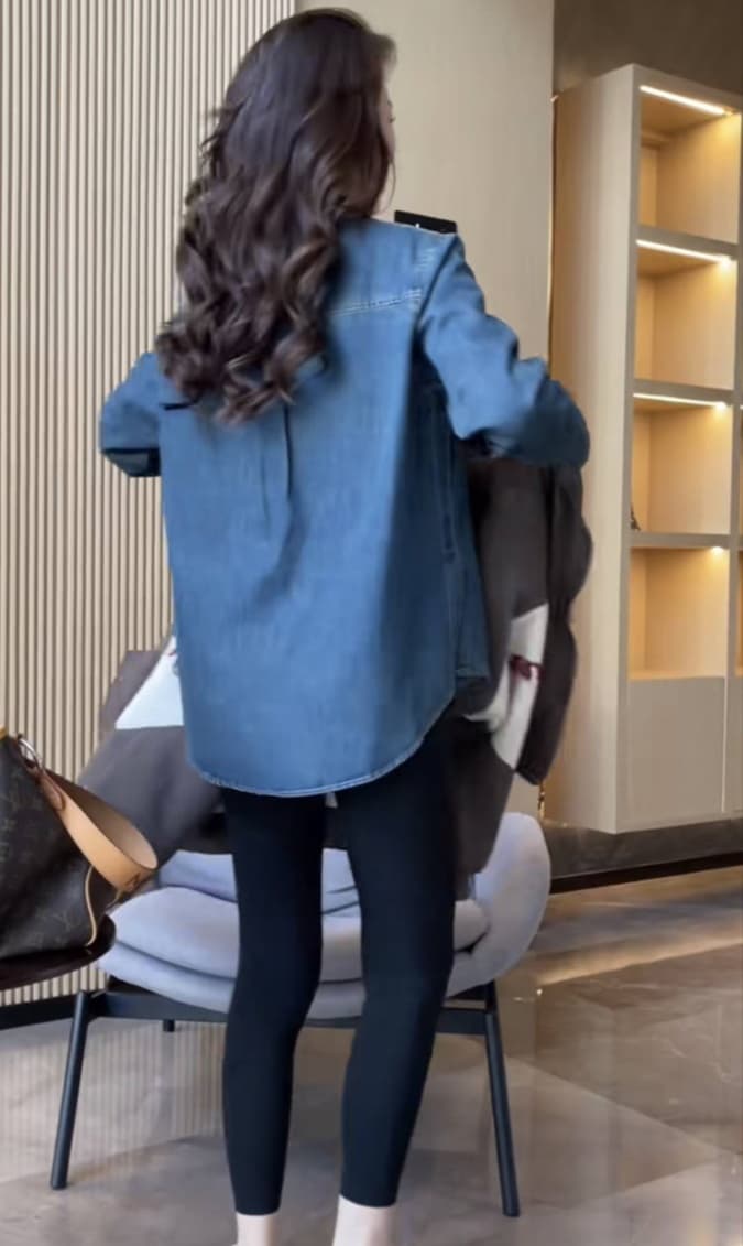 シャツ　レディース ゆったりシルエットデニムシャツ