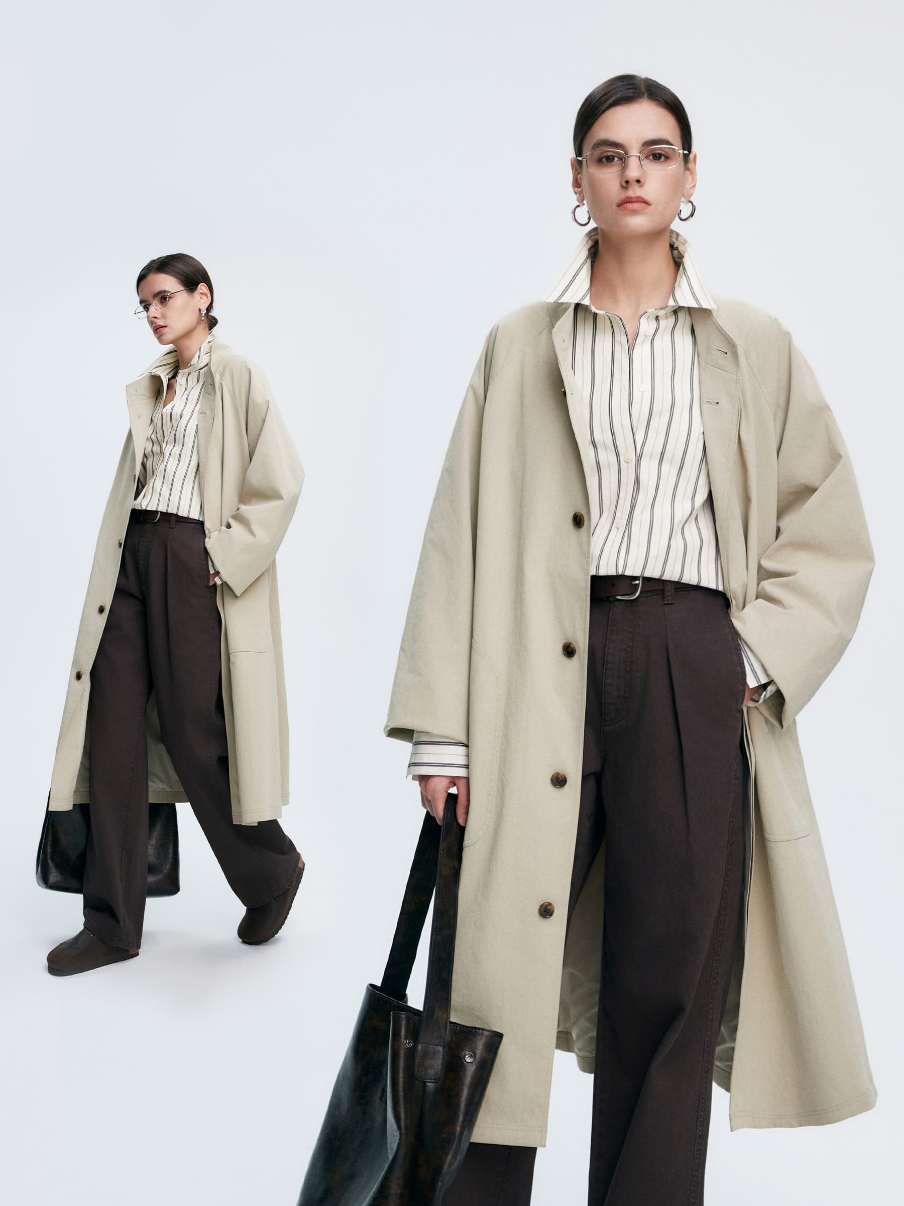 レディースシャツ 上品なストライプ柄シャンブレーシャツ