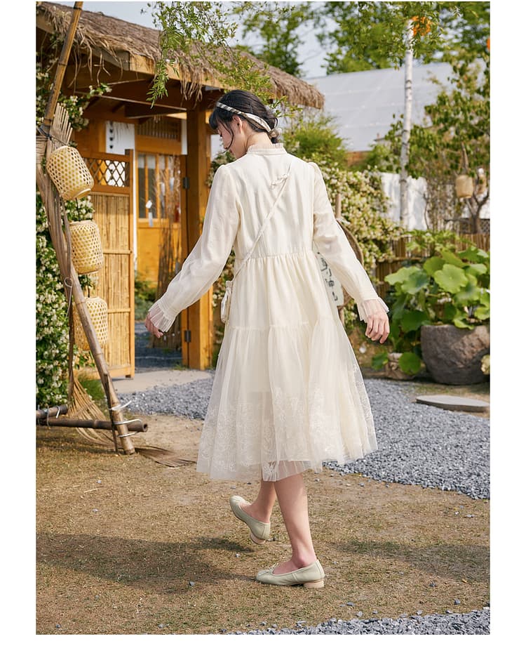レディースシャツ 風雅な時間 ティアードシャツワンピース