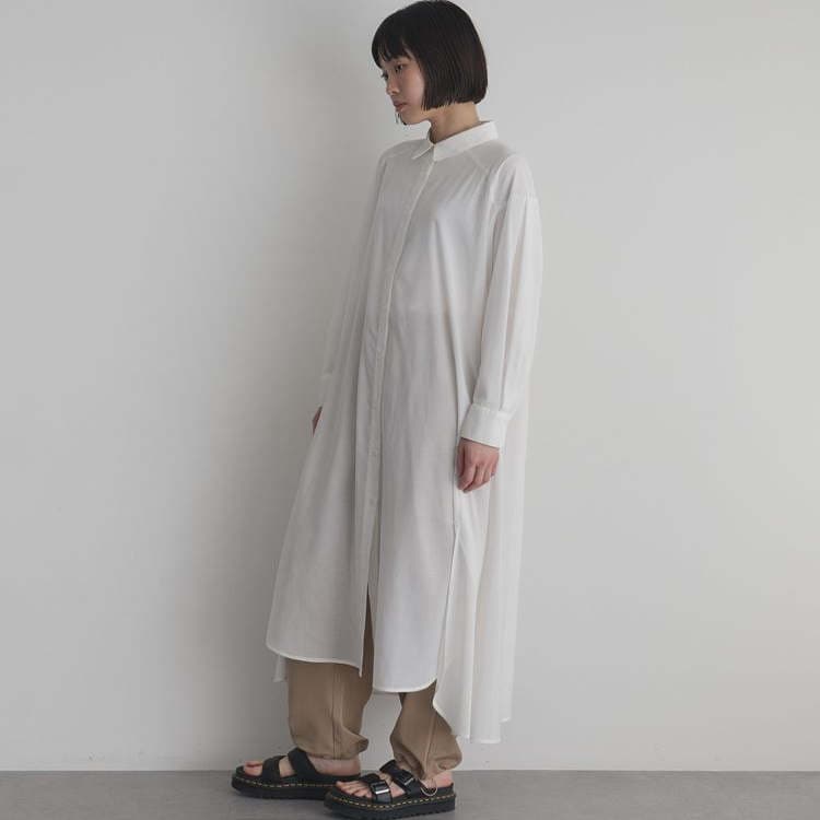 レディースシャツ 優雅な余白 ロングシャツワンピース