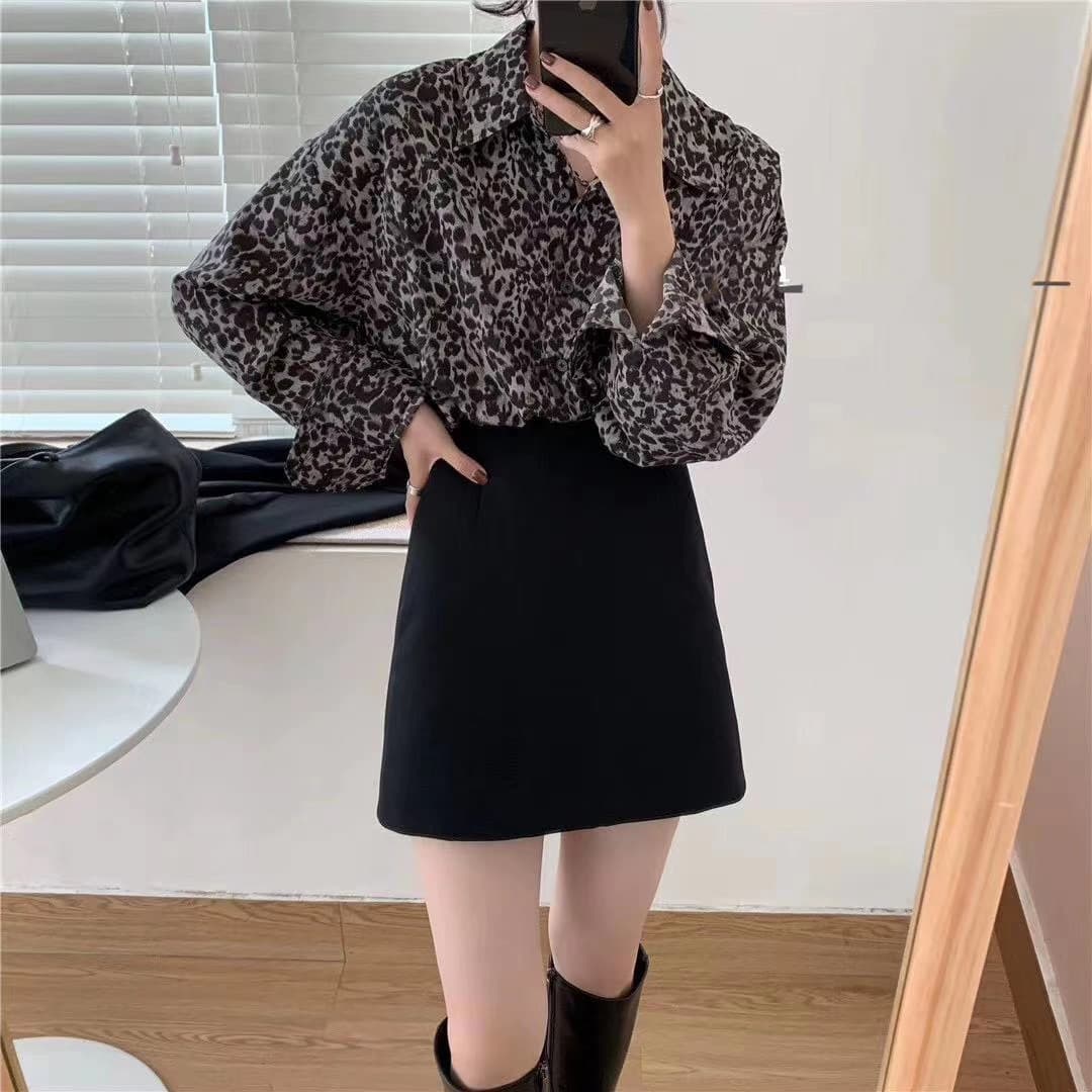 レディースシャツ 豹柄シースルーシャツ 透け感が大人っぽい長袖