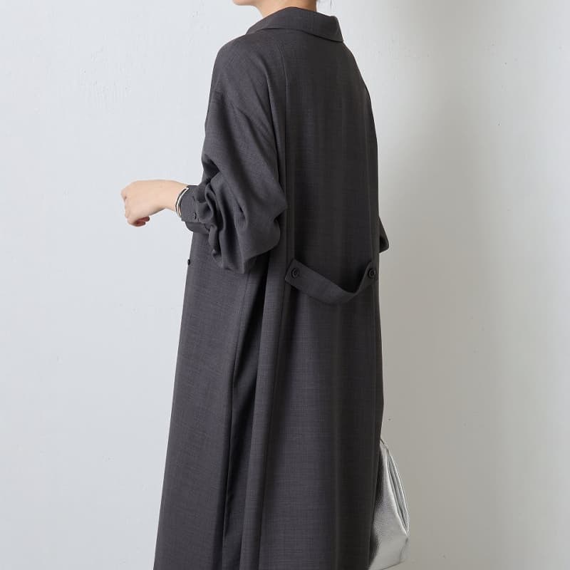 レディースシャツ ゆったりシルエット ロングシャツワンピース