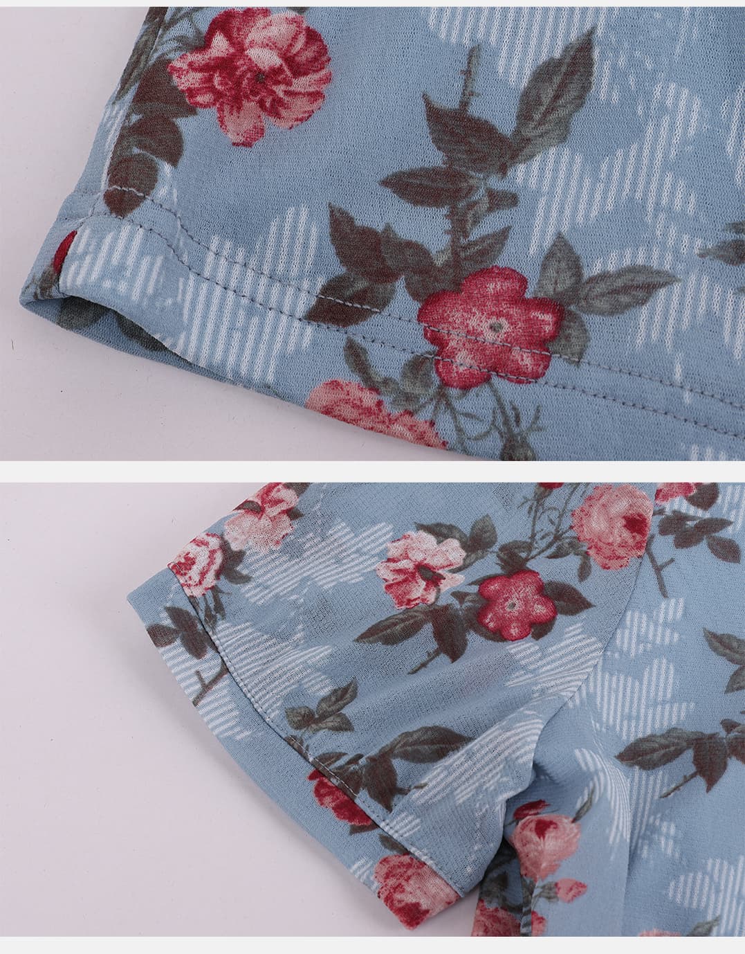 レディースシャツ 花園散策 短袖花柄シャツ