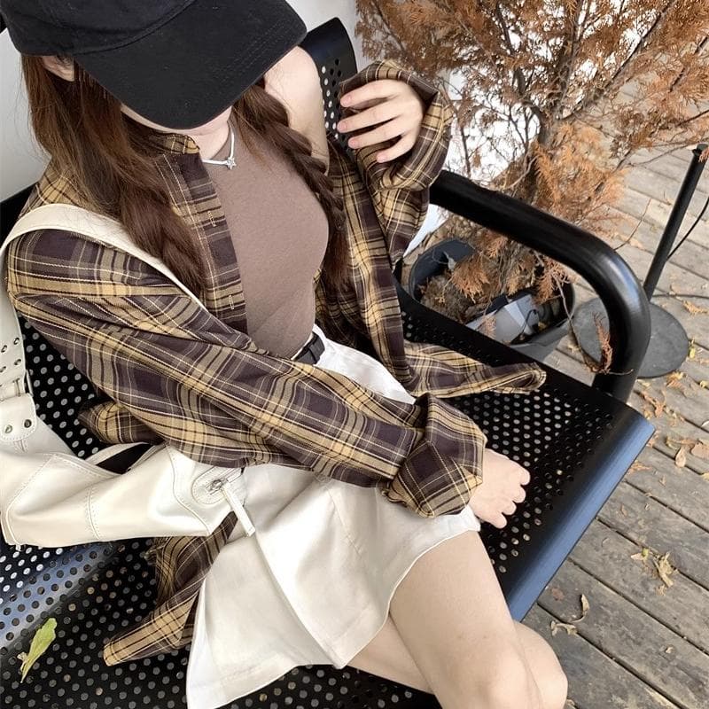 シャツ　レディース オーバーサイズチェックシャツ レディース