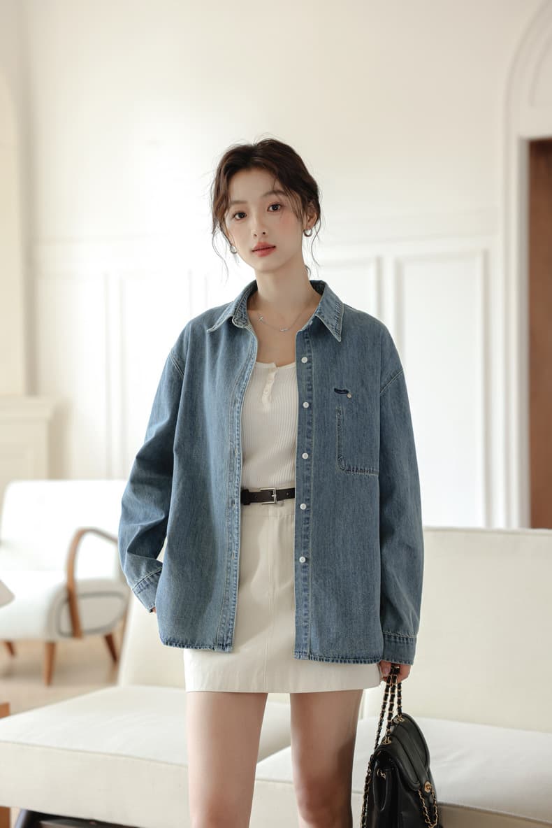 シャツ　レディース ゆるシルエットデニムシャツジャケット