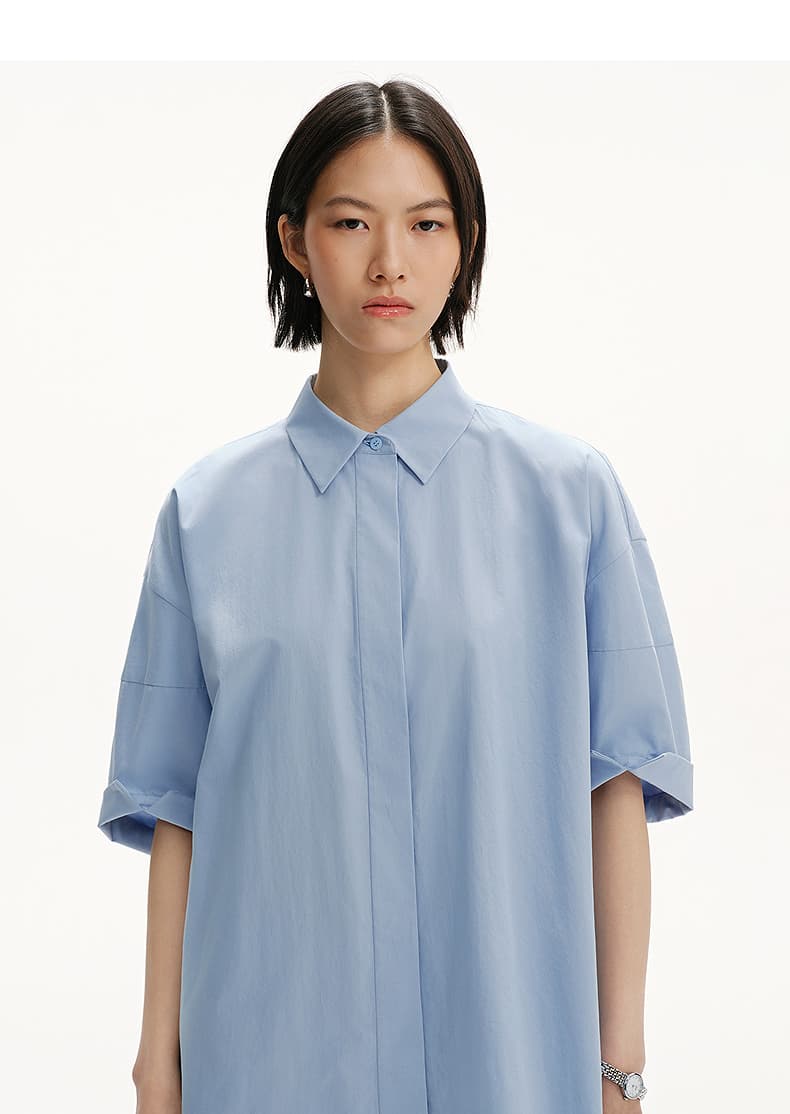 レディースシャツ オーバーサイズロングシャツチュニック