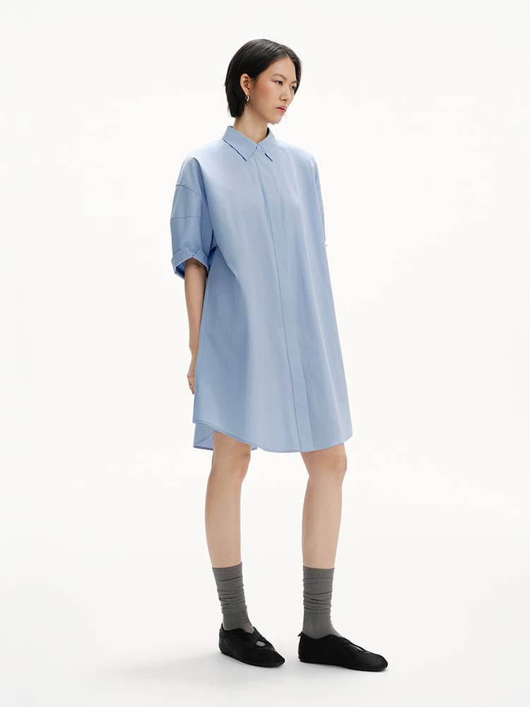 レディースシャツ オーバーサイズロングシャツチュニック