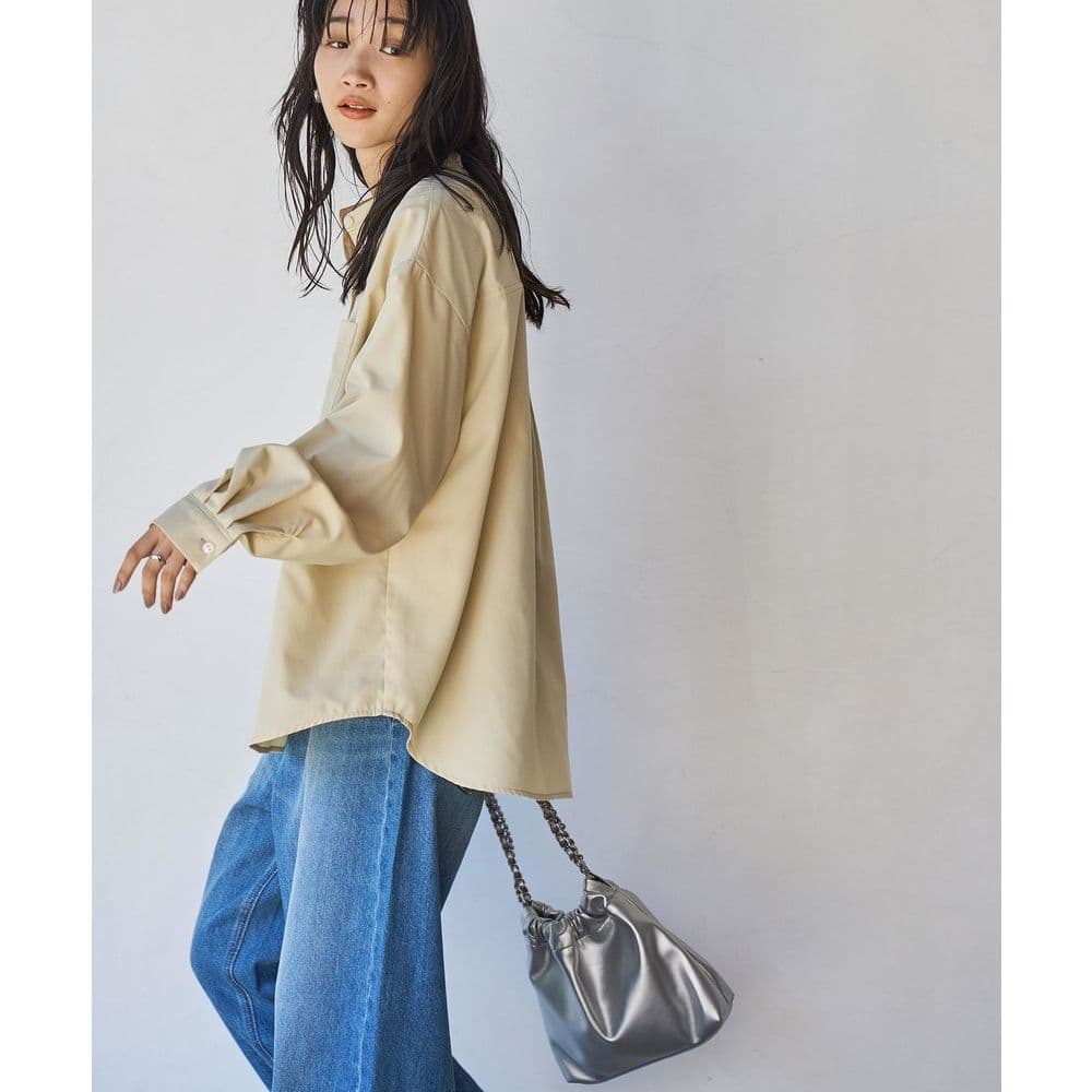 シャツ　レディース ゆったりシルエット開襟シャツ
