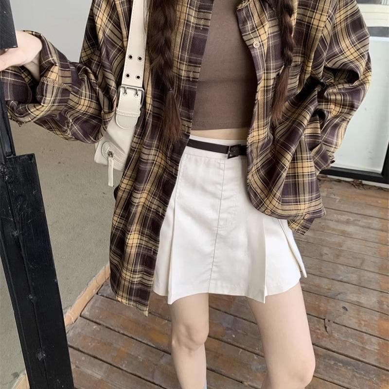 シャツ　レディース オーバーサイズチェックシャツ レディース