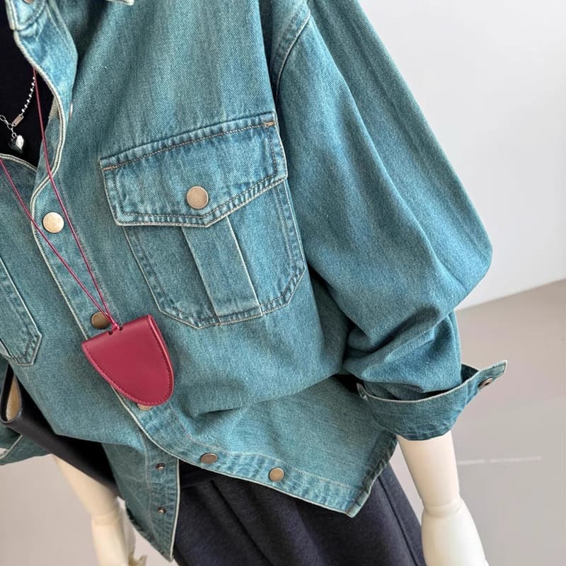 シャツ　レディース ゆったりシルエットデニムシャツ