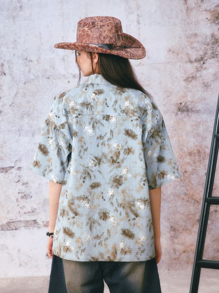 レディースシャツ 牧場の花々 西部開拓風シャツ