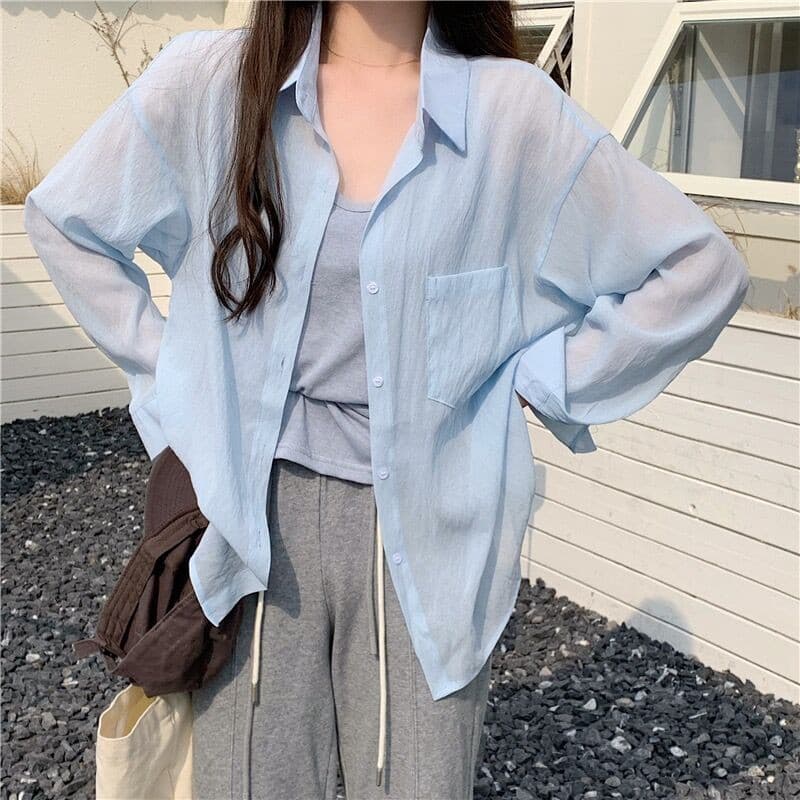 シャツ　レディース ゆったりシルエット コットンシャツ