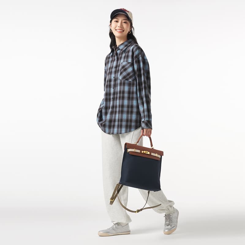 レディースシャツ ゆったりチェック柄シャツ