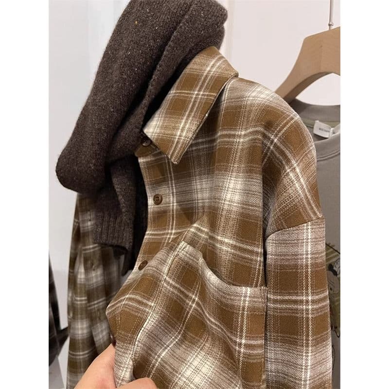 シャツ レディース ゆったりシルエット チェックシャツ