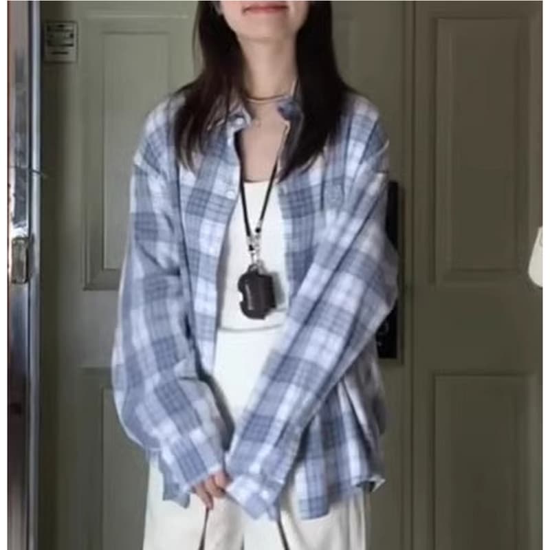 シャツ レディース ゆったりシルエット チェックシャツ